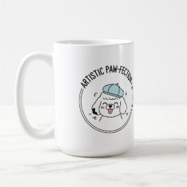 Caneca De Café Charming Poodle Sketch com Blue Beret