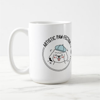 Caneca De Café Charming Poodle Sketch com Blue Beret