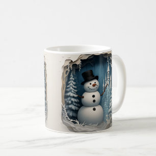 Caneca de café Charmoso Boneco de Neve de Inverno