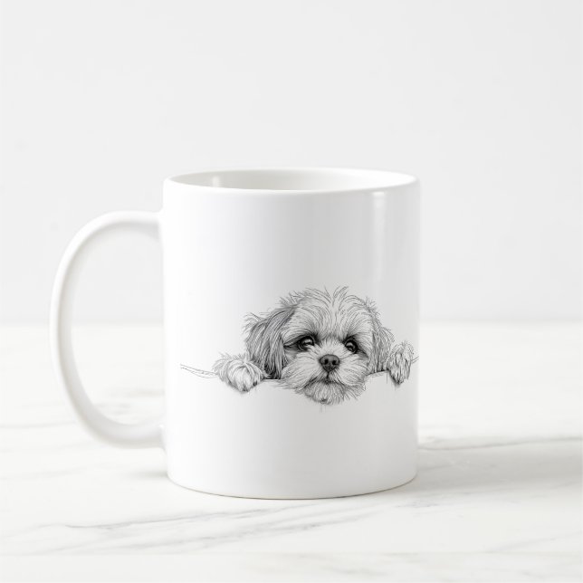 Caneca de Café Charmoso Shih Tzu (Esquerda)