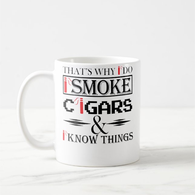 Caneca De Café Charutos s Com Charuto Vermelho Bonito Fumante Hom (Esquerda)