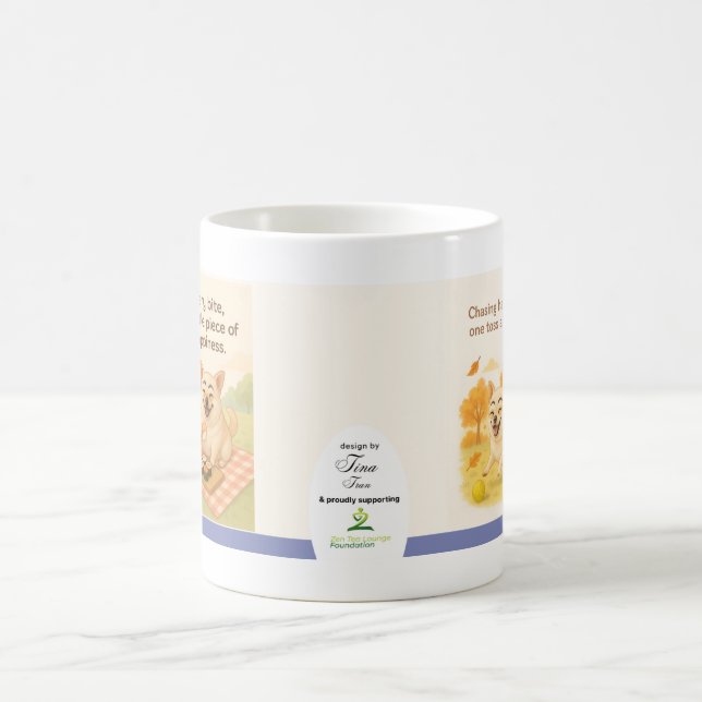 Caneca De Café Chasing Happiness Dog Lover Mug by Tina Tran (Centro)