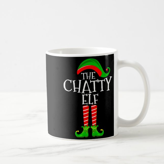 Caneca De Café Chatty Elf Funny Matching Family Group Christmas P (Direita)
