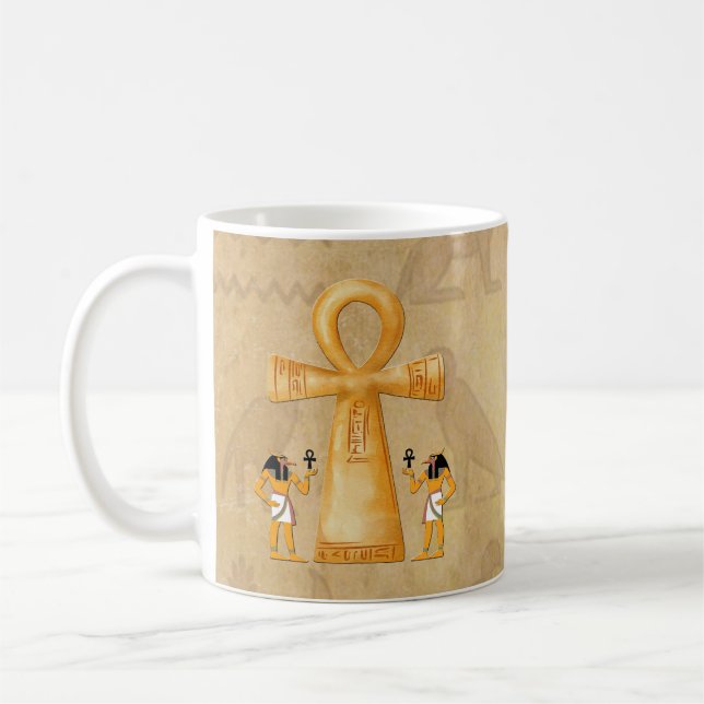 Caneca De Café Chave Ankh da Vida em Hieróglifo (Esquerda)