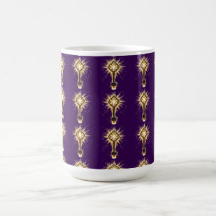 Caneca De Café Chave de Fantasia Antiga com Luz Mágica – Radiante