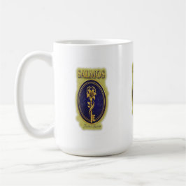 Caneca De Café Chave Dourada Mística & Bloom: Design de Logo Eleg