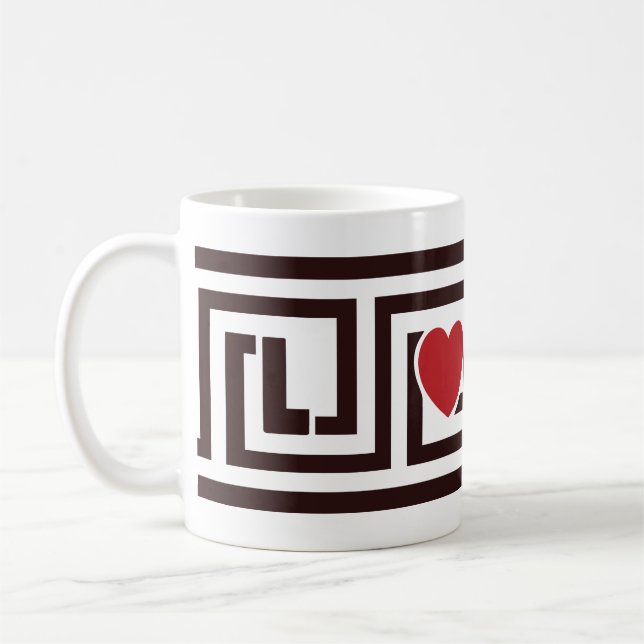 Caneca De Café Chave Grega de Amor (Esquerda)