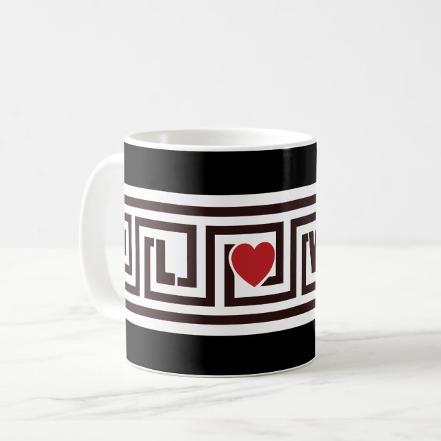 Caneca De Café Chave Grega de Amor (Frente Esquerda)