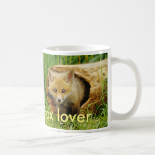 Caneca De Café chávena branca simples com raposinho