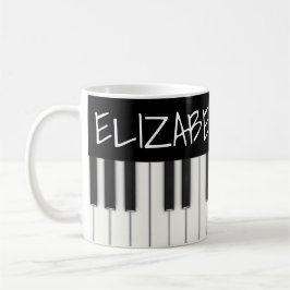 Caneca De Café Chaves de Piano Personalizadas