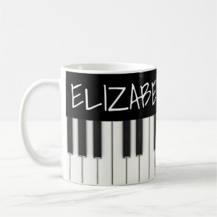 Caneca De Café Chaves de Piano Personalizadas