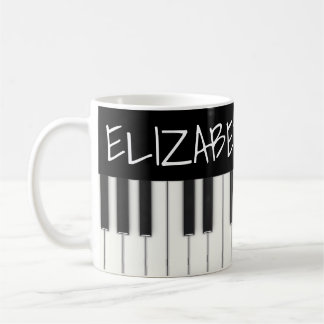 Caneca De Café Chaves de Piano Personalizadas