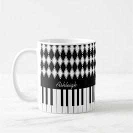 Caneca De Café Chaves personalizadas e diamantes do piano