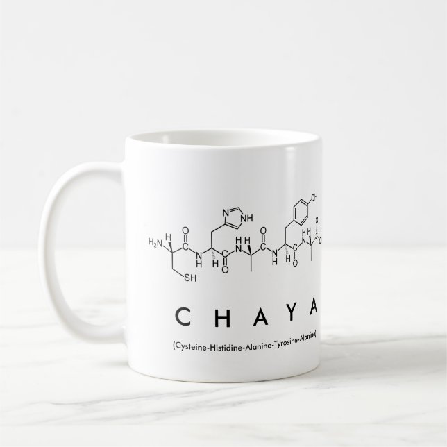 Caneca De Café Chaya peptide name mug (Esquerda)