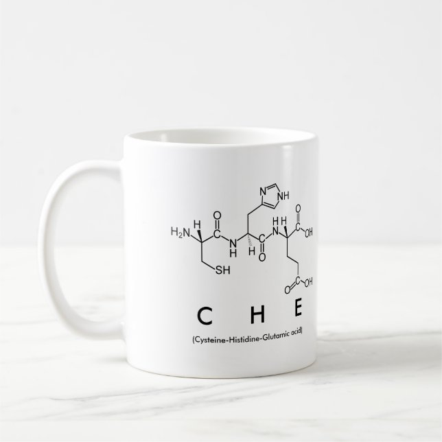 Caneca De Café Che peptide name mug (Esquerda)