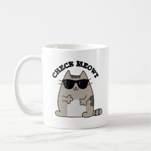 Caneca De Café Check Meowt Legal Gato Pun Engraçado