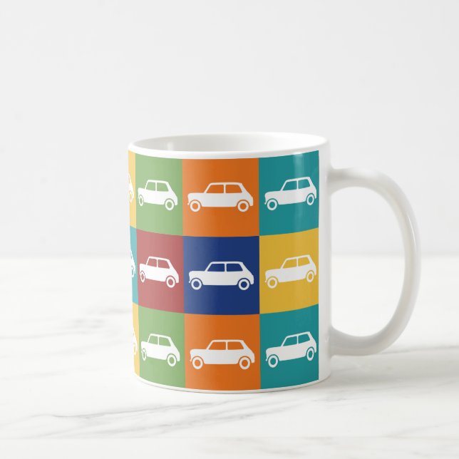 Caneca De Café Checkerboard Mini Cooper brilhante básico (Direita)