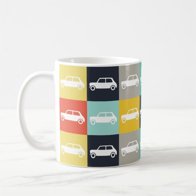 Caneca De Café Checkerboard Mini Cooper Moderno (Esquerda)