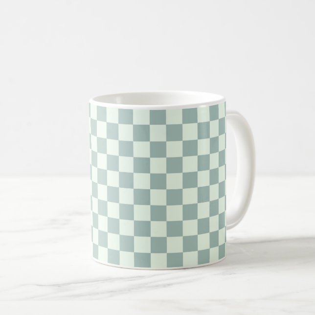 Caneca De Café Checkerboard Opal e Honeydew (Frente Esquerda)