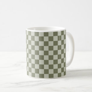 Caneca De Café Checkerboard verde de sábado