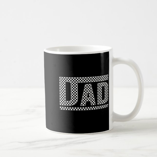 Caneca De Café Checkered Dad Black White Funny Dad Father's Day M (Direita)