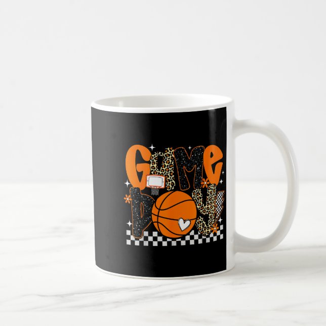 Caneca De Café Checkered Game Day Basketball Srts Lover Men Women (Direita)