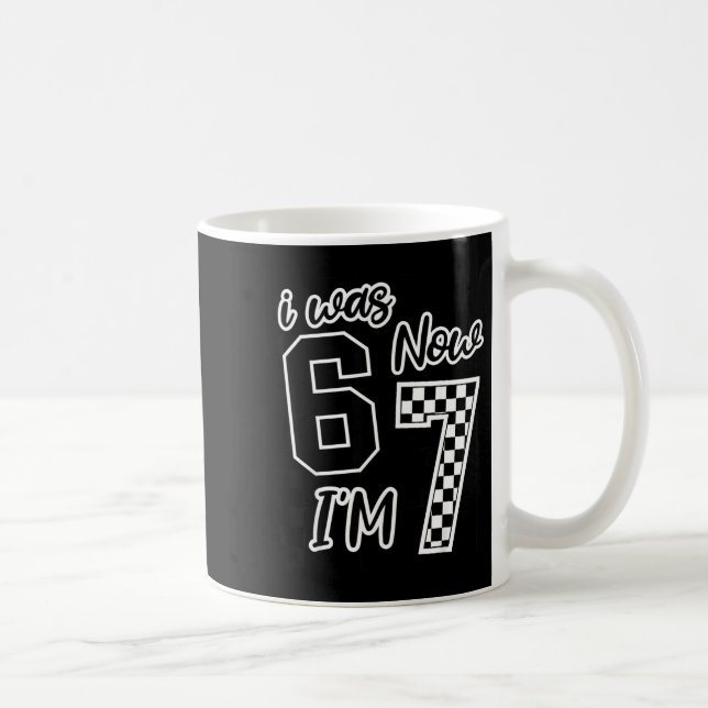 Caneca De Café Checkered I Was 6 Now I'm 7 Birthday Seven Years O (Direita)