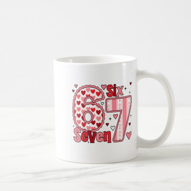 Caneca De Café Checkered Valentine Cute Six Seven 6 7 Meme Teens  (Direita)