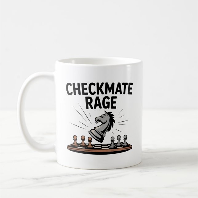 Caneca De Café Checkmate Rage Mug – Funny Chess Gift for gamers (Esquerda)