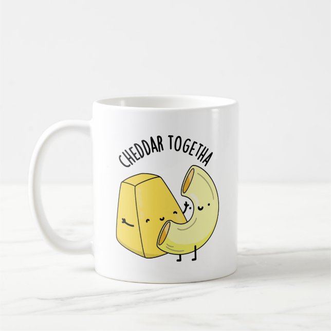 Caneca De Café Cheddar Juntos Piada Divertida de Comida  (Esquerda)