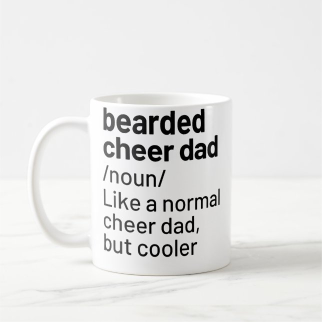 Caneca De Café Cheer Dad Bearded Definition Cheerleading Funny (Esquerda)