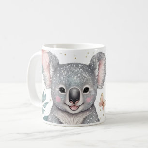 Caneca De Café Cheerful Koala e Floral Charm