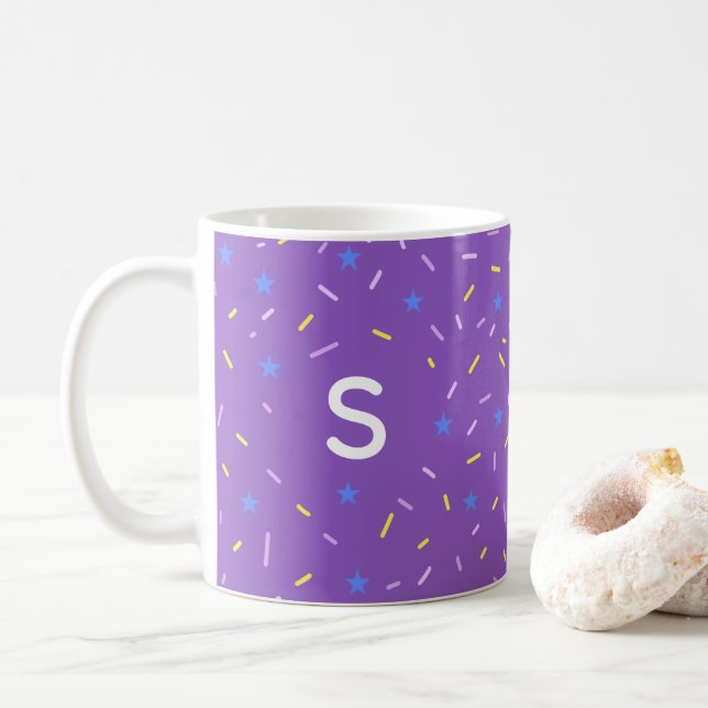 Caneca De Café Cheerful Sprinkle Initial Mug (Com Donut)