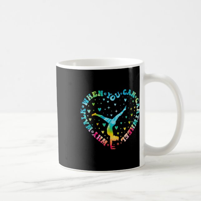 Caneca De Café Cheerleader de ginástica de roda cardíaca Tie dye  (Direita)
