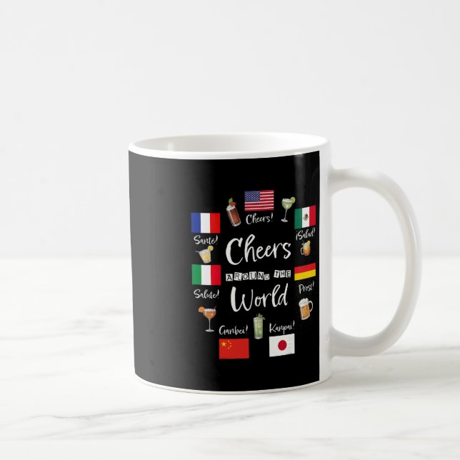 Caneca De Café Cheers Around The World Vacation Drinking Funny Dr (Direita)