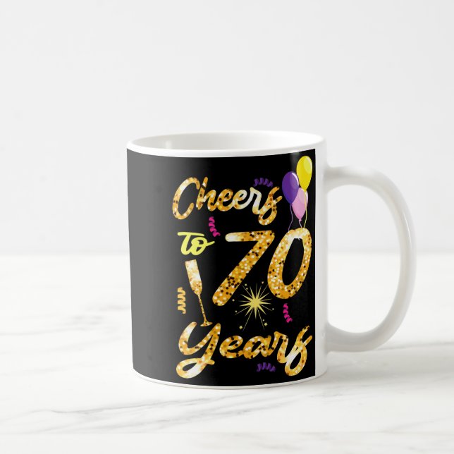 Caneca De Café Cheers To 70 Years 1951 70th Birthday Gift  (Direita)