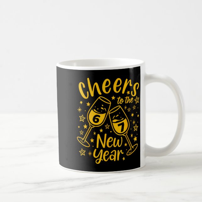 Caneca De Café Cheers To The New Year 2026 Funny 67 Meme New Year (Direita)