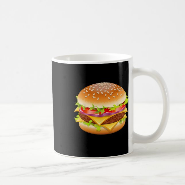 Caneca De Café Cheeseburger Hamburger Burger Comida Engraçado Hal (Direita)