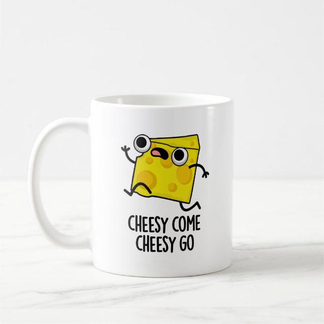 Caneca De Café Cheesy Venha Cheesy Vá Engraçado Comida Pun (Esquerda)