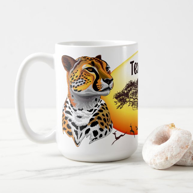 Caneca De Café Cheetah African Feline Wild Animal (Com Donut)