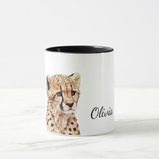 Caneca De Café Cheetah Face Personalizada (Centro)