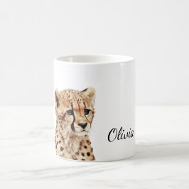 Caneca De Café Cheetah Face Personalizada