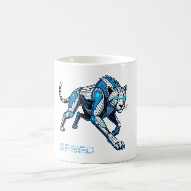 Caneca De Café Cheetah Futurista (Centro)