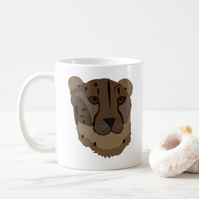 Caneca De Café Cheetah Wildlife Animal (Com Donut)