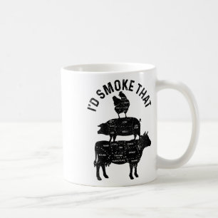 Caneca De Café Chef Butcher Churrasco Eu Fumaria Aquele Carne De