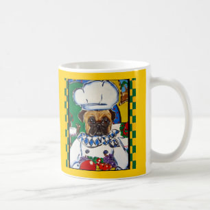 Caneca De Café Chef de frutos do mar Pug