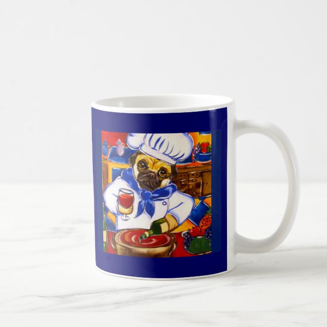 Caneca De Café Chef Pug (Direita)