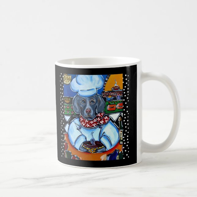 Caneca De Café Chef Weimaraner (Direita)