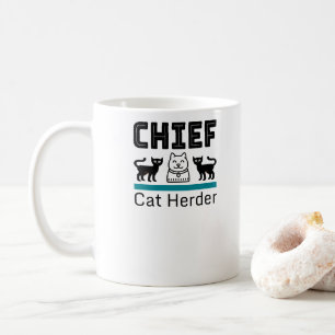 Caneca De Café Chefe Cat Herder Funny