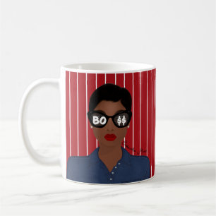 Caneca De Café Chefe Cifrões Adicionar Nome Afro-Americano